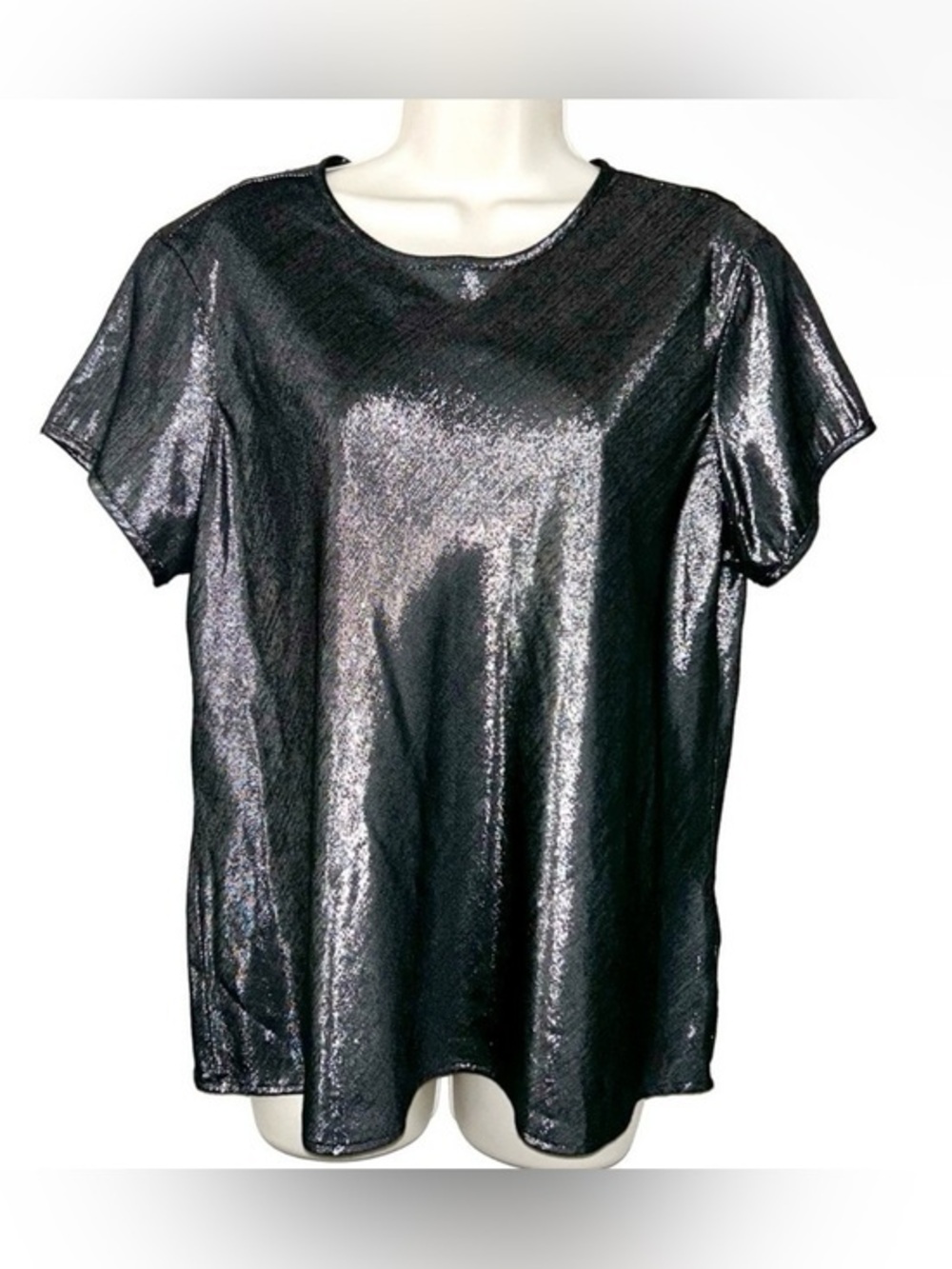 Express Metallic Black Short-Sleeve Tee